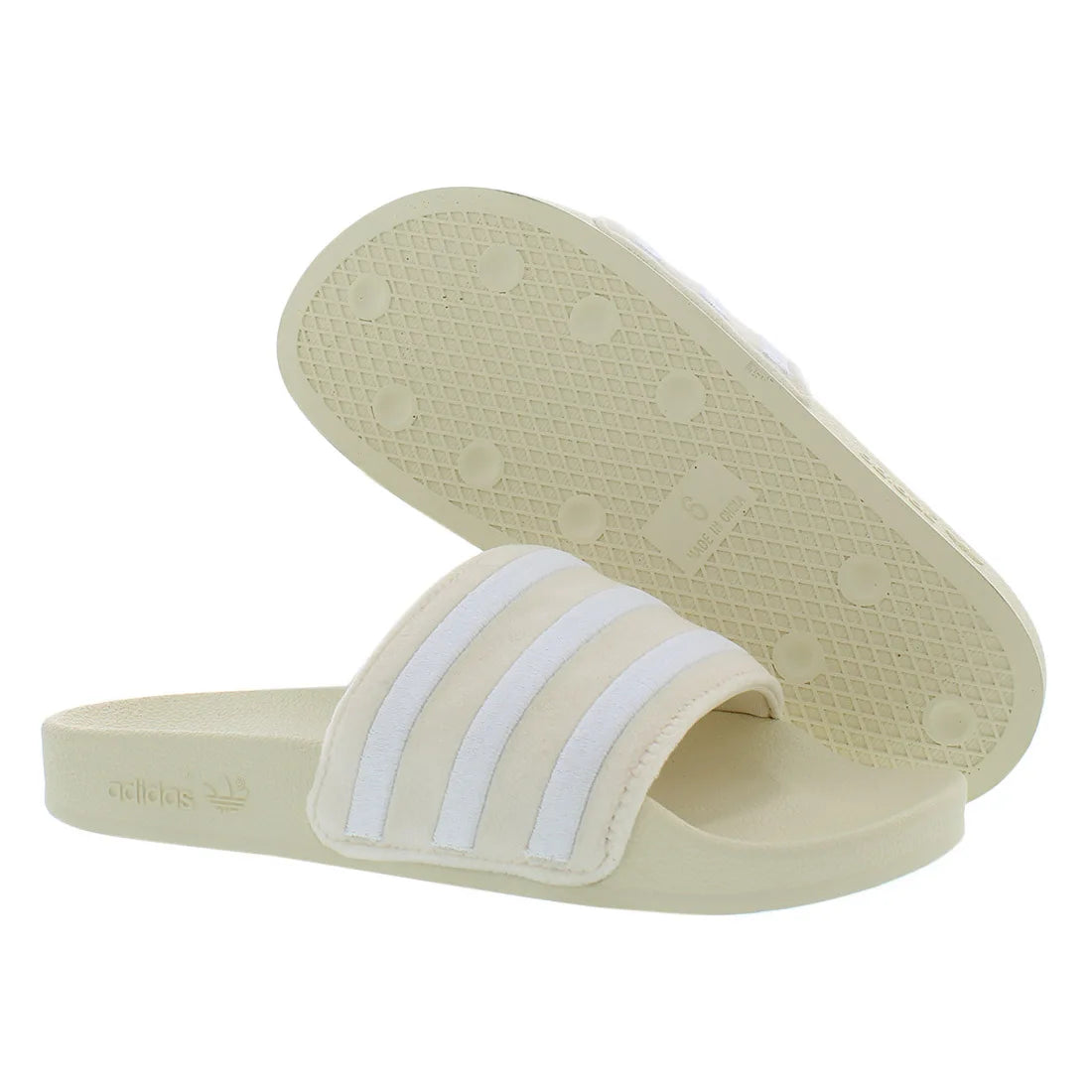 Sandales Adidas pour femmes, couleur beige/blanc.