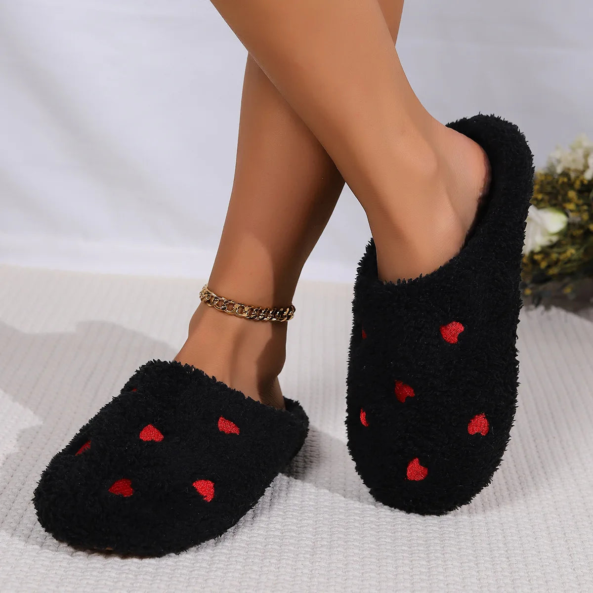 Chaussons pour femmes avec cœur