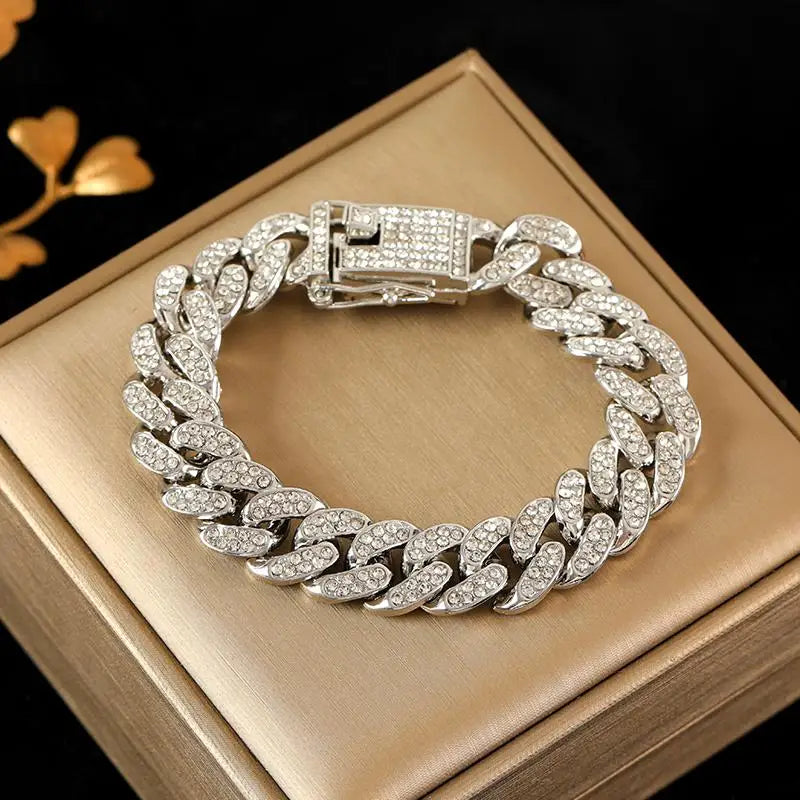 Chaîne en métal de luxe pour hommes, plaqué or 18K