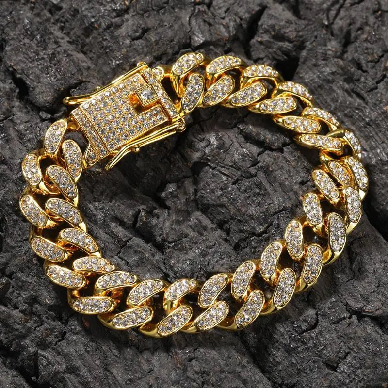 Chaîne en métal de luxe pour hommes, plaqué or 18K