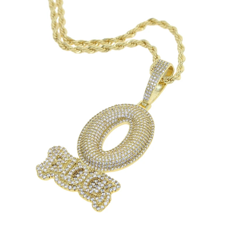 Chaîne/pendentif Lettre O Block HOMME