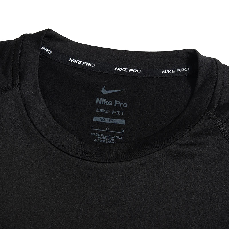 T-shirt NOIR de course et d'entraînement en polyester Nike Sportswear