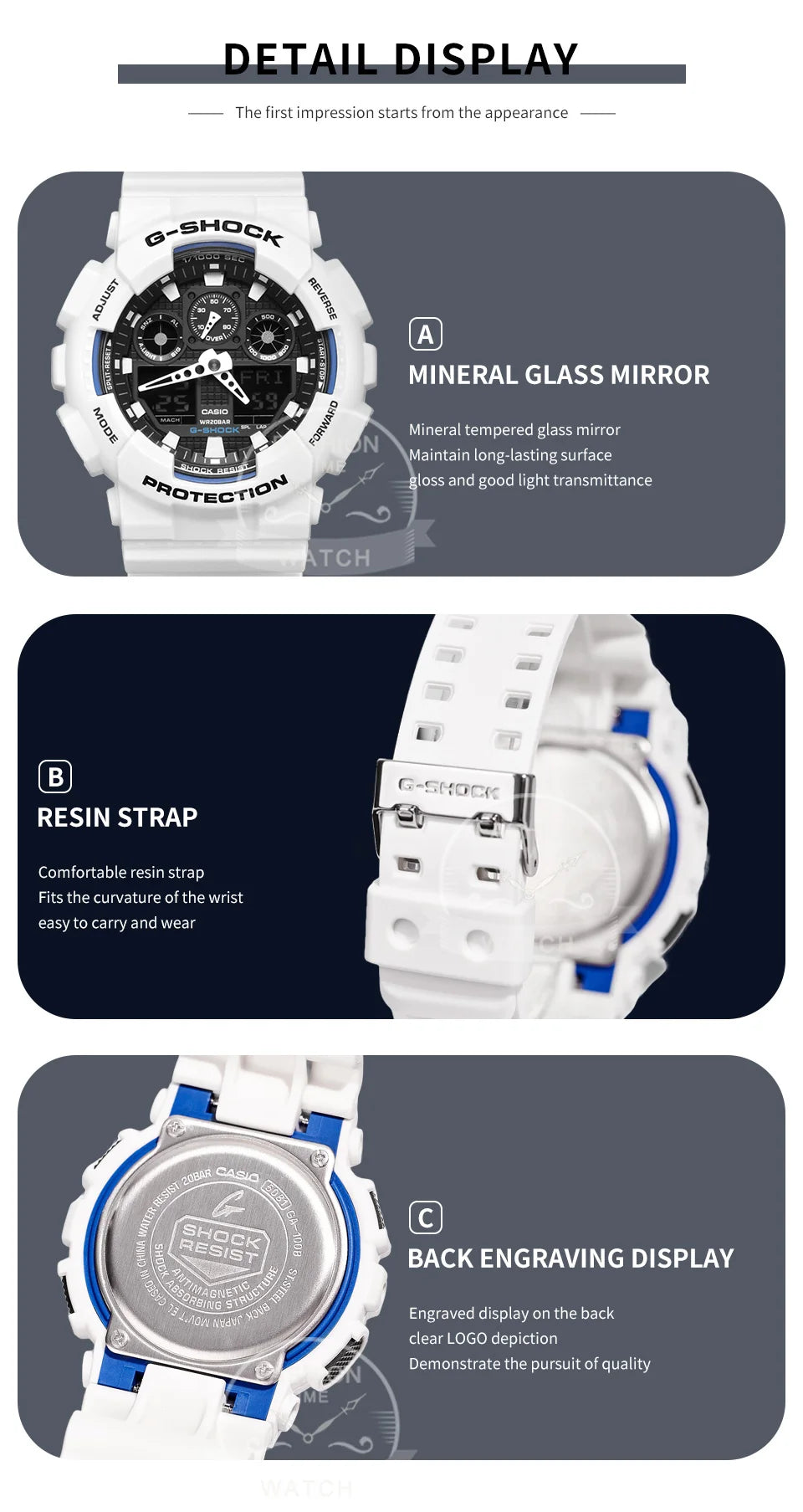 Montres Casio G-SHOCK GA-100B-7A multi-fonctionnelles