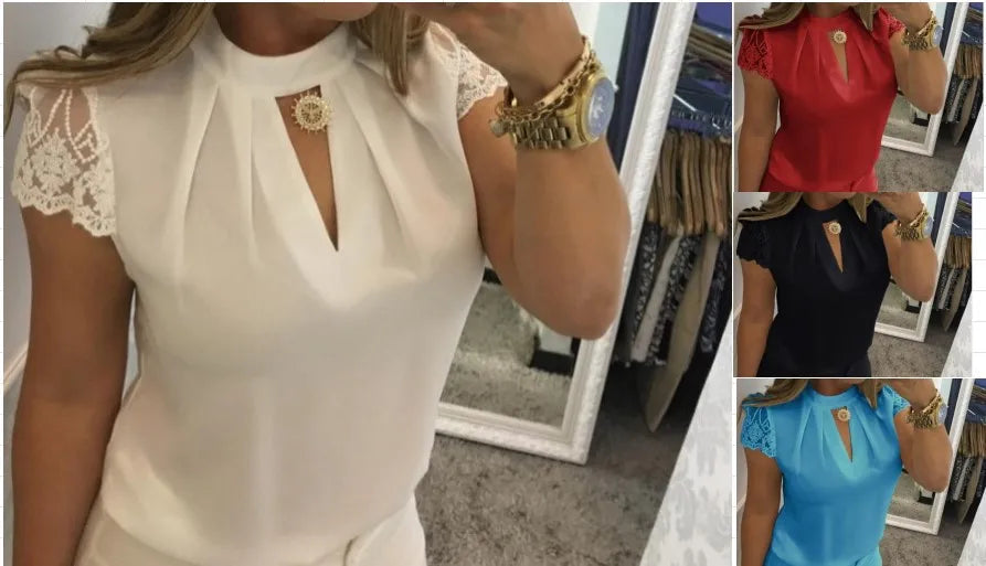 Chemises pour femmes col haut dos en V