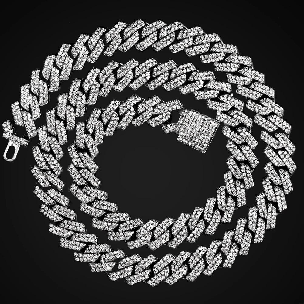 Collier et bracelet en chaîne cubaine en diamants pour hommes et femmes