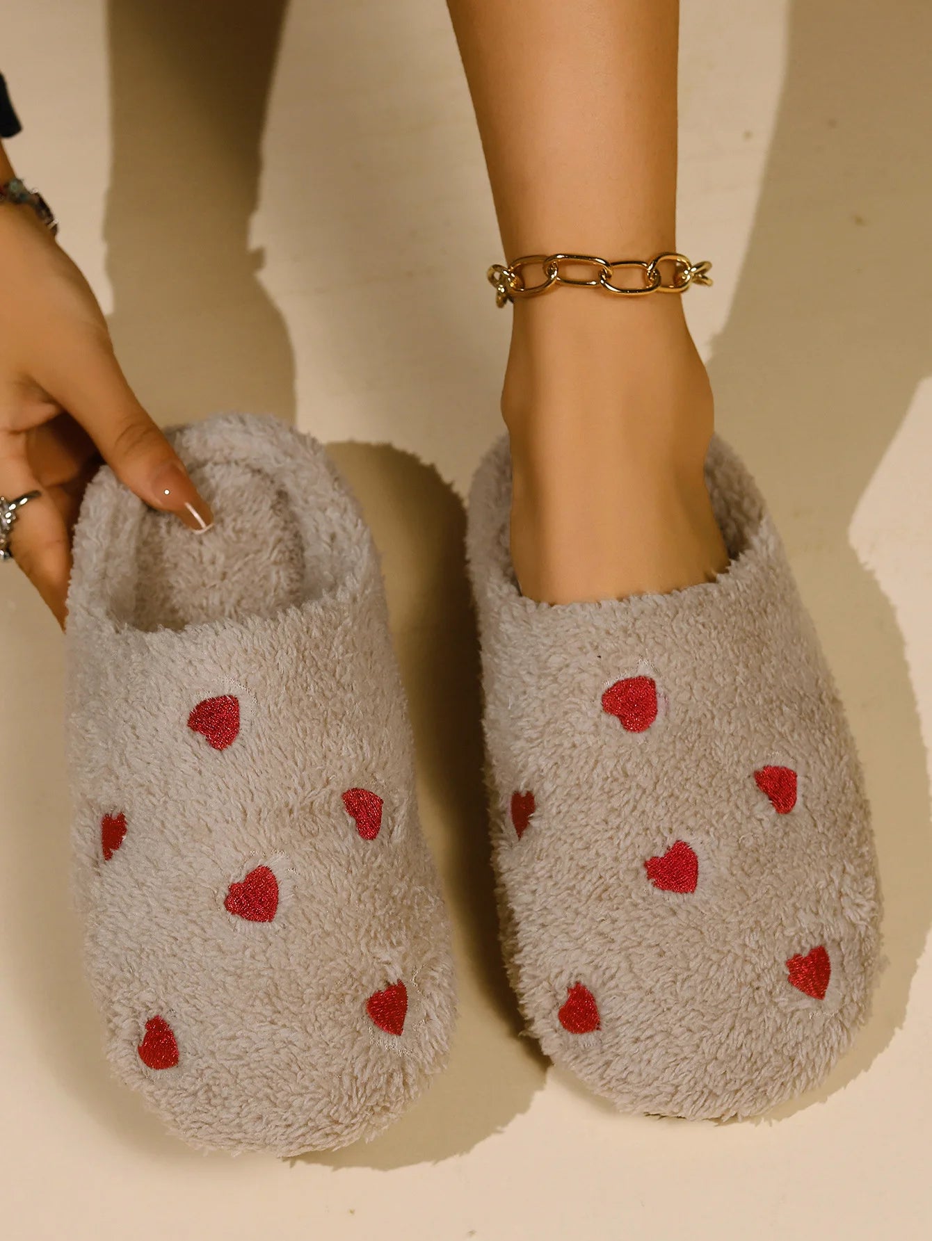 Chaussons pour femmes avec cœur
