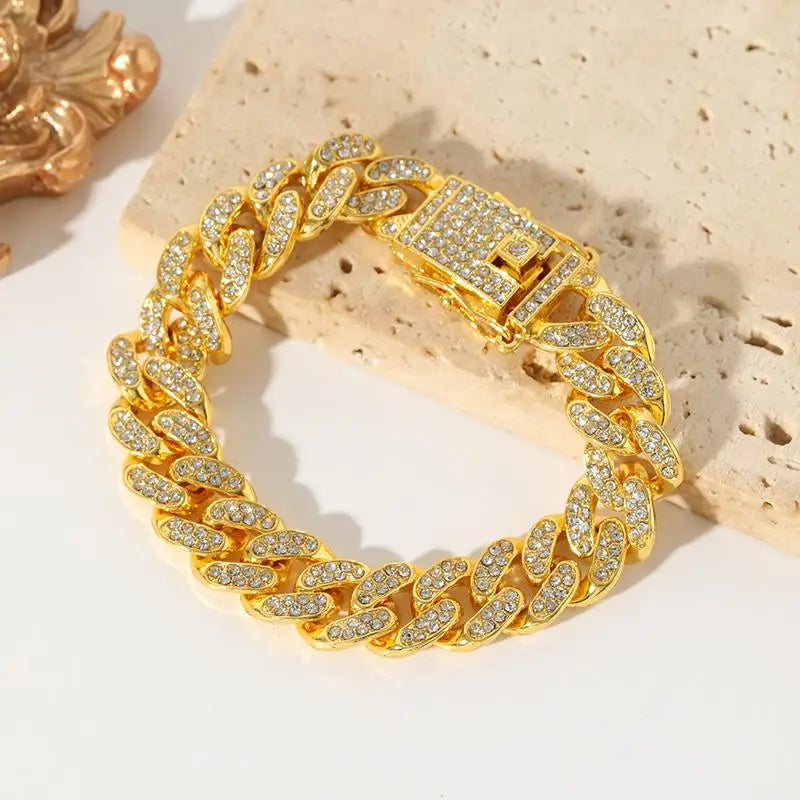 Chaîne en métal de luxe pour hommes, plaqué or 18K