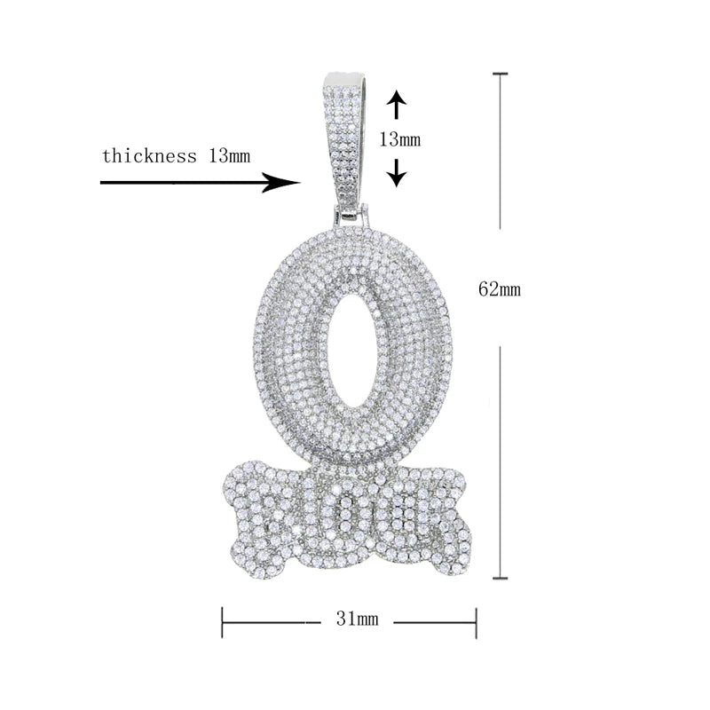 Chaîne/pendentif Lettre O Block HOMME