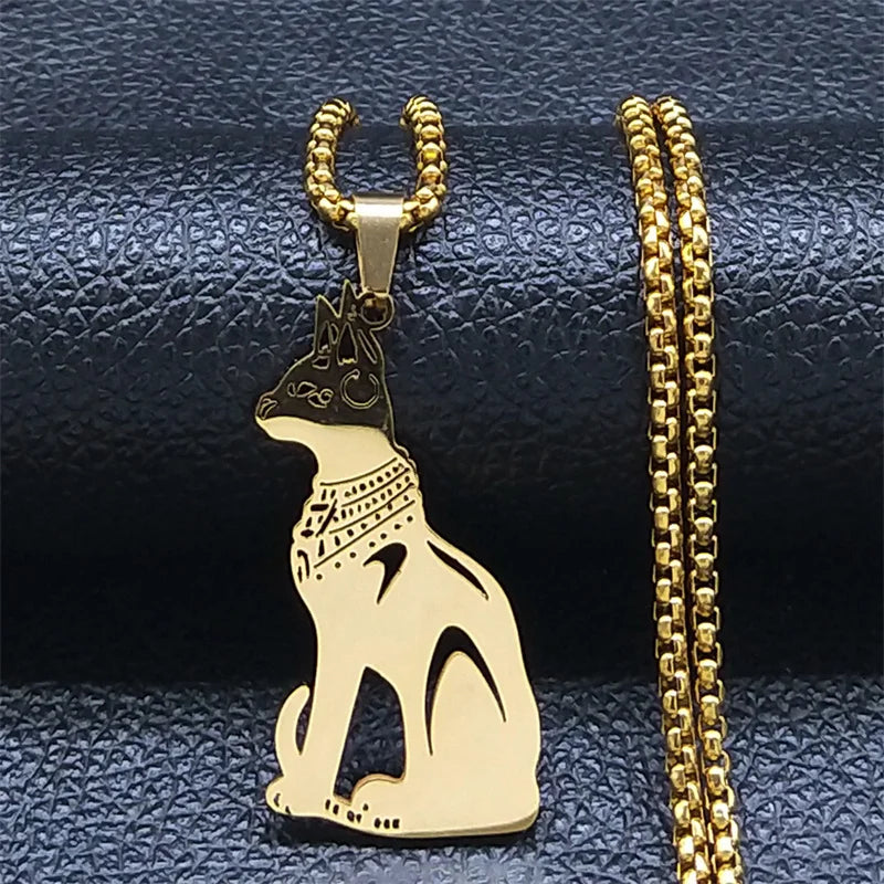 Colliers en acier inoxydable couleur or, symbole du scarabée égyptien œil de Ra Horus, collier clé de vie ankh,