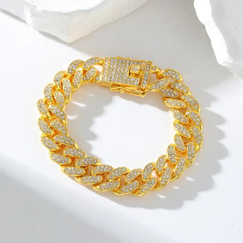 Chaîne en métal de luxe pour hommes, plaqué or 18K