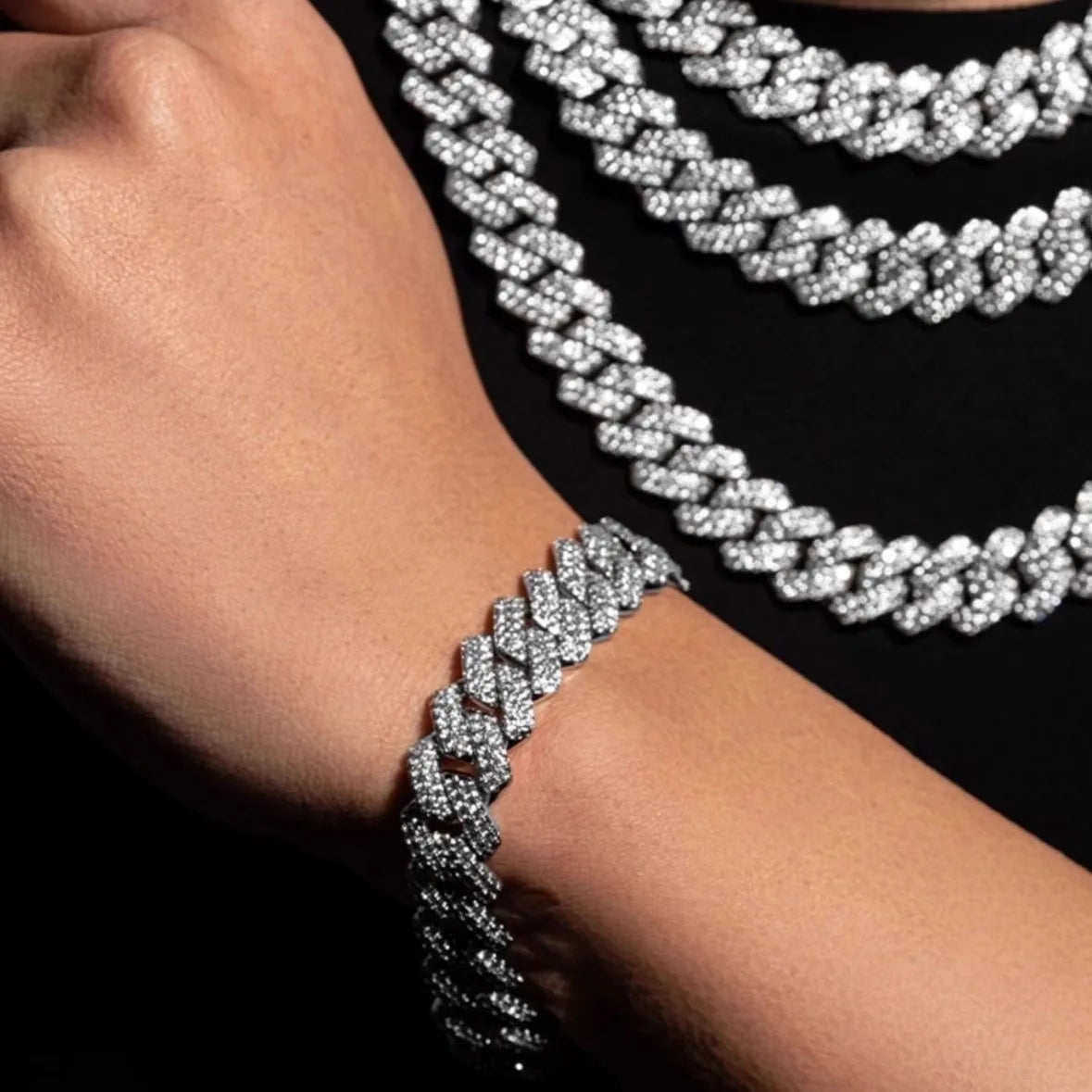 Chaîne en métal de luxe pour hommes, plaqué or 18K