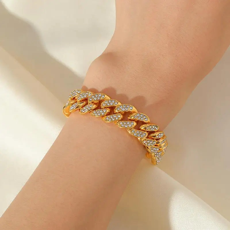 Chaîne en métal de luxe pour hommes, plaqué or 18K