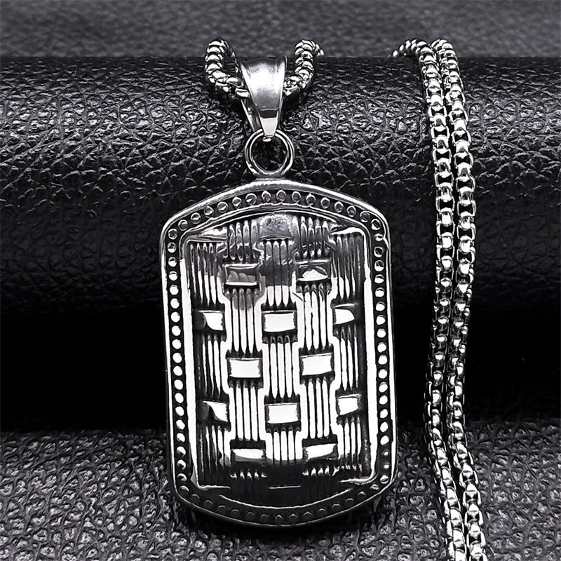Collier pour hommes en acier inoxydable avec croix ankh égyptienne, clé de la vie, bijoux, chaîne en acier inoxydable