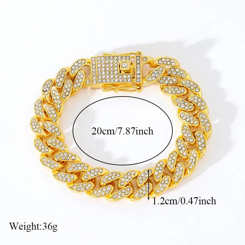 Chaîne en métal de luxe pour hommes, plaqué or 18K