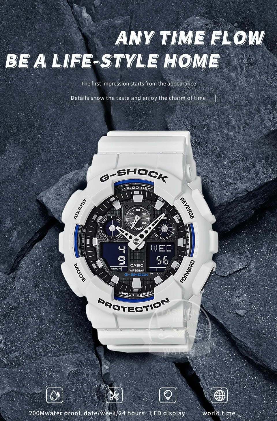 Montres Casio G-SHOCK GA-100B-7A multi-fonctionnelles