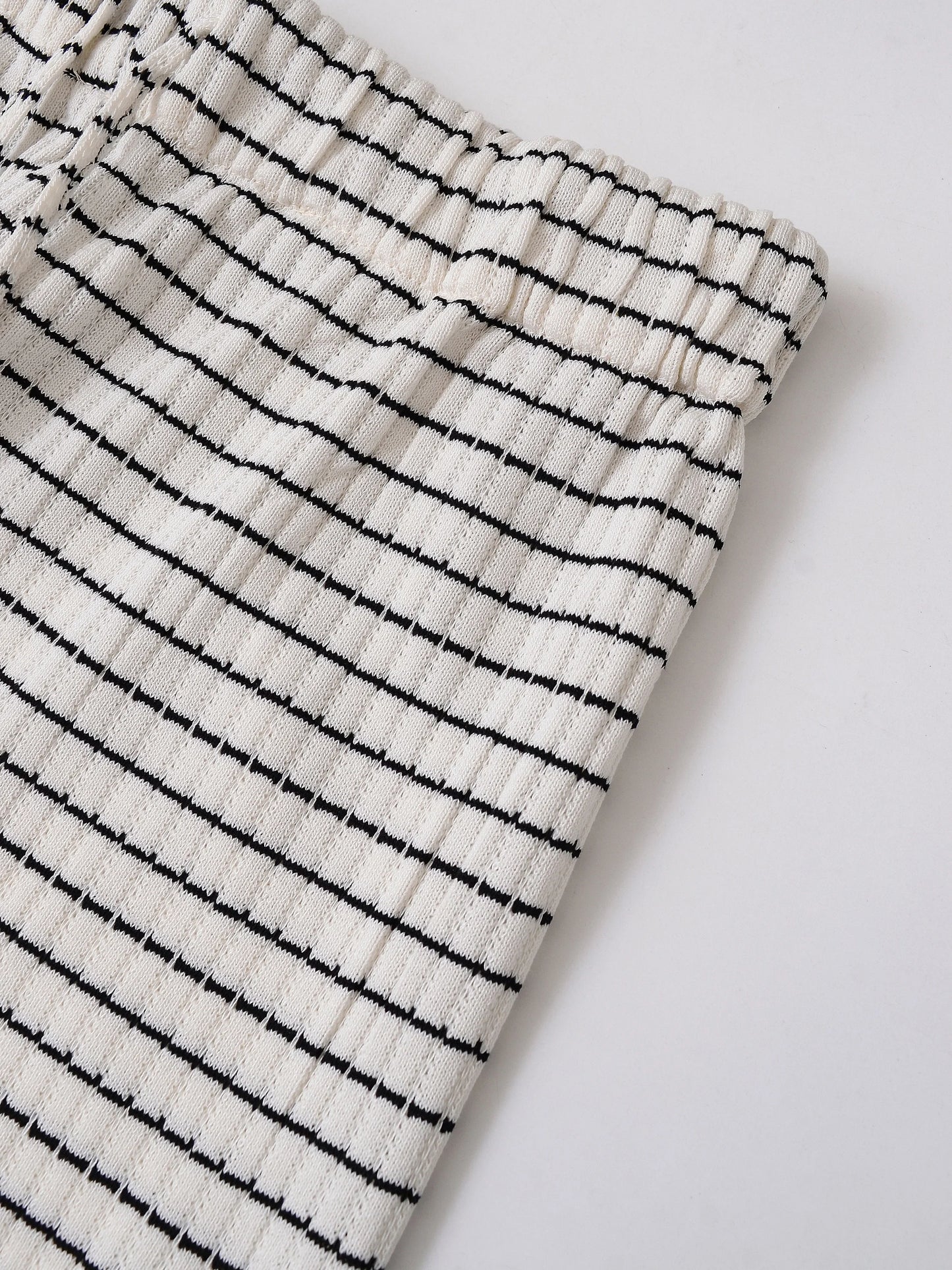 Vêtements pour femmes, nouvelle collection pantalon en tricot à rayures texturé