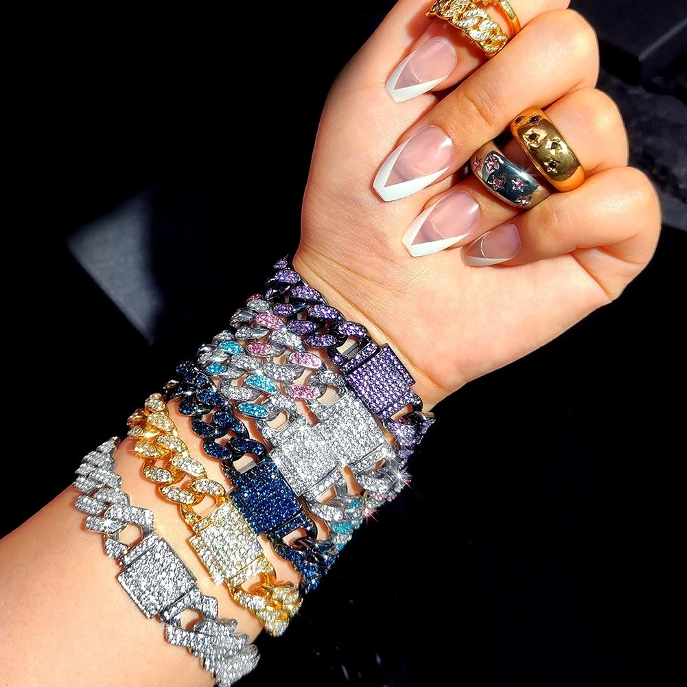 Bracelets hip-hop ICE pour hommes et femmes haute qualité