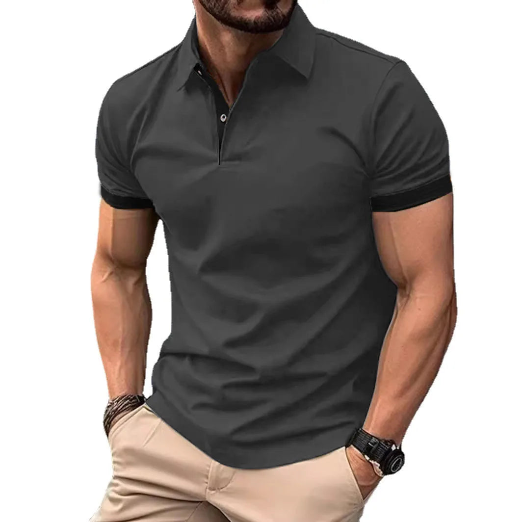 T-shirts Polo pour hommes, streetwear, casual, tops à col à revers