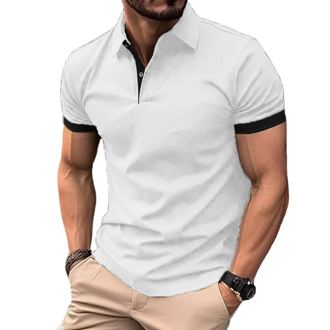 T-shirts Polo pour hommes, streetwear, casual, tops à col à revers