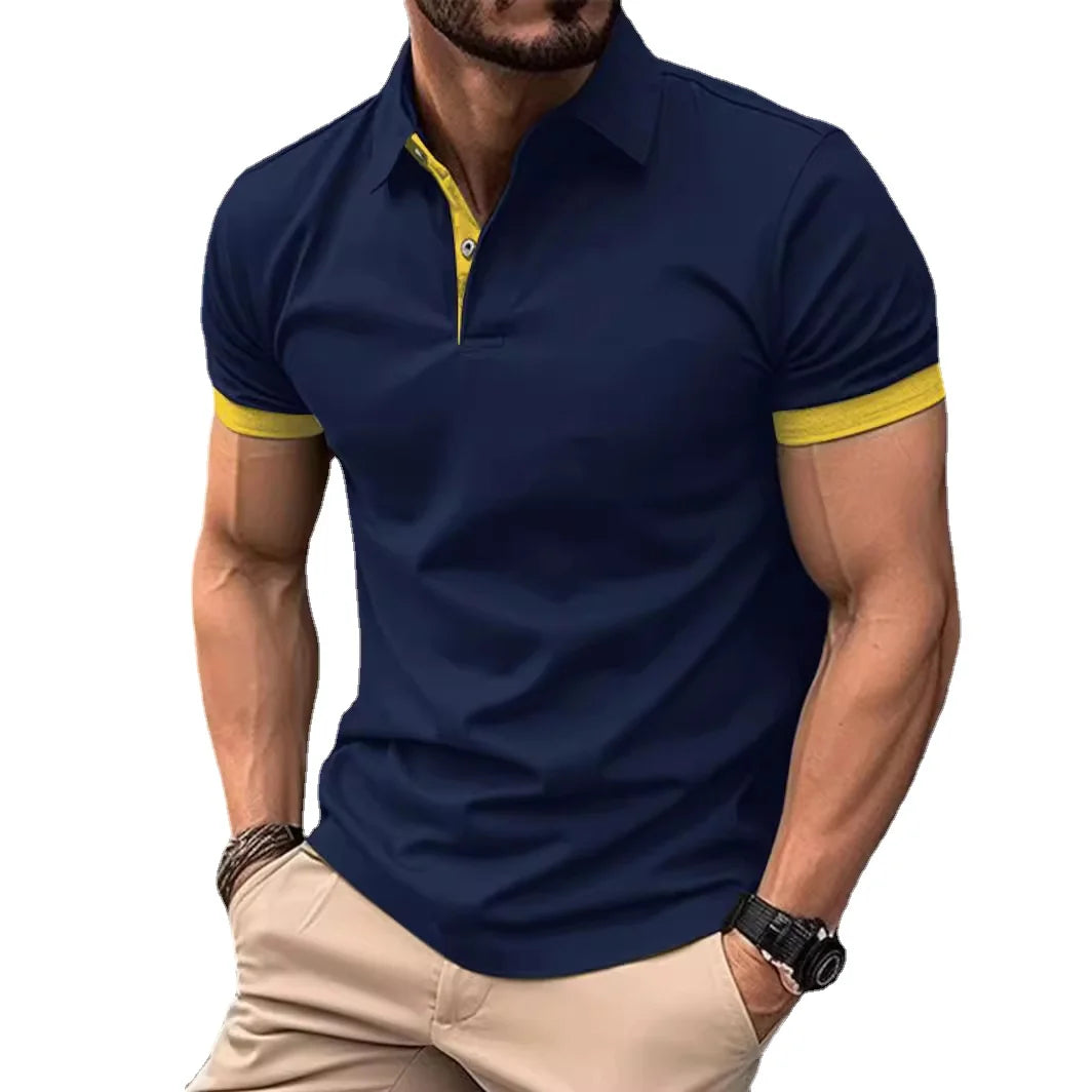 T-shirts Polo pour hommes, streetwear, casual, tops à col à revers