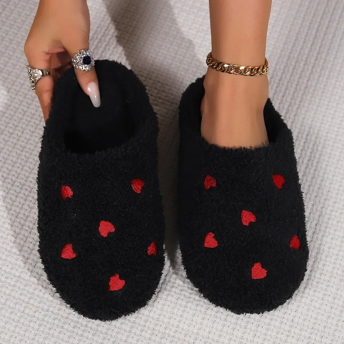 Chaussons pour femmes avec cœur