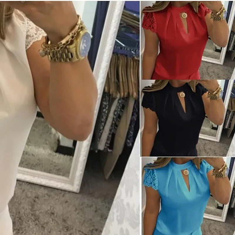 Chemises pour femmes col haut dos en V
