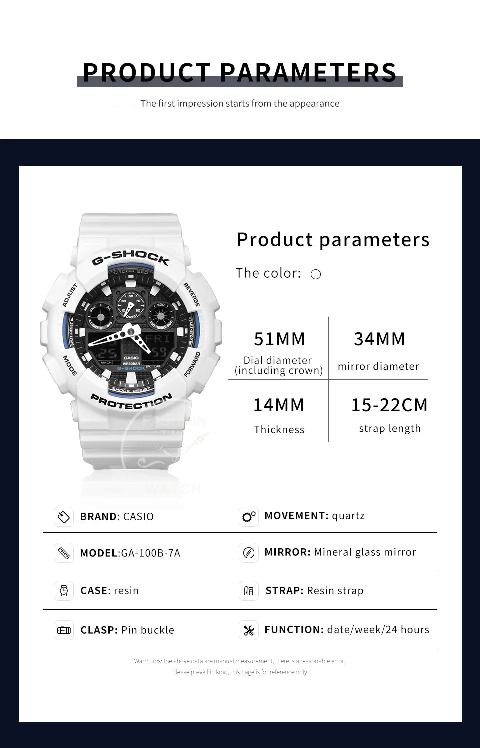 Montres Casio G-SHOCK GA-100B-7A multi-fonctionnelles