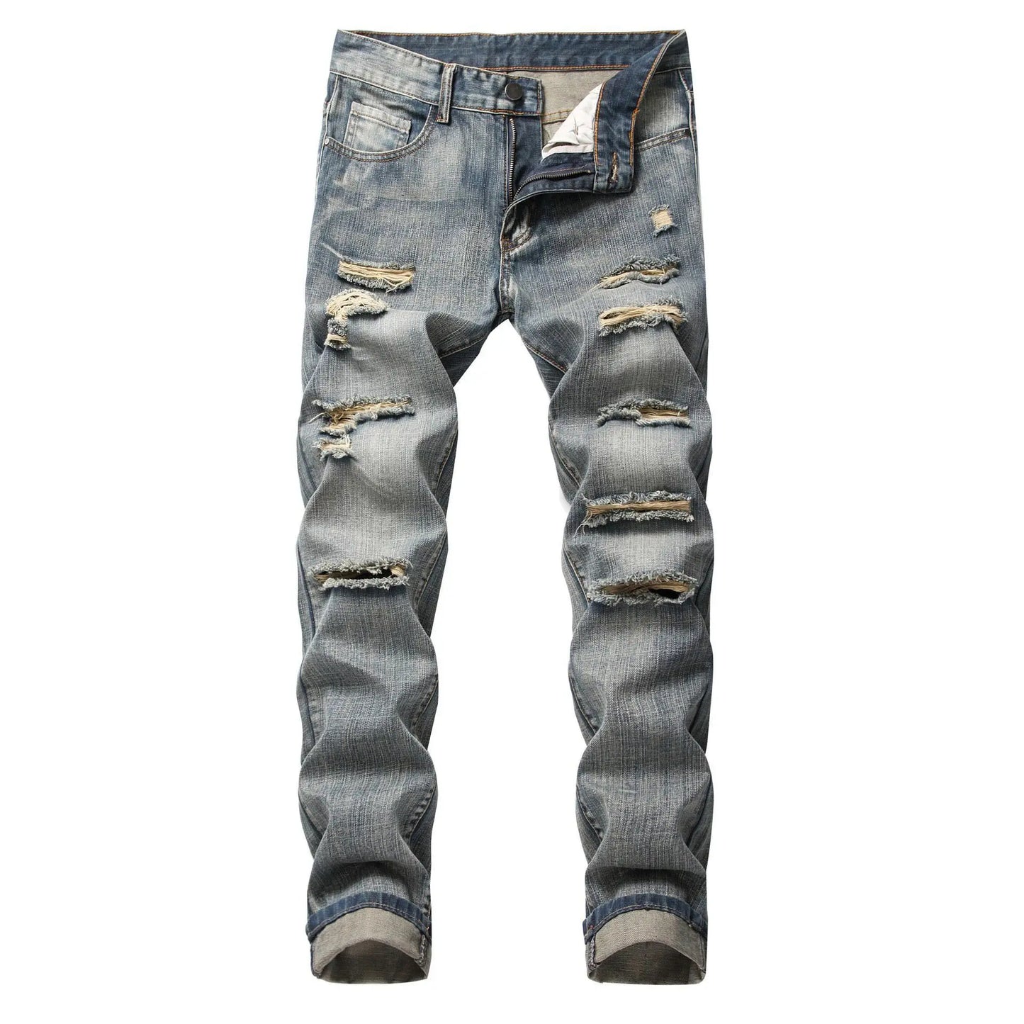 Pantalon pour homme coupe slim, déchiré