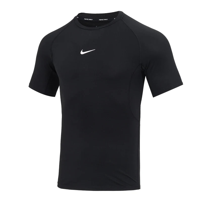 T-shirt NOIR de course et d'entraînement en polyester Nike Sportswear