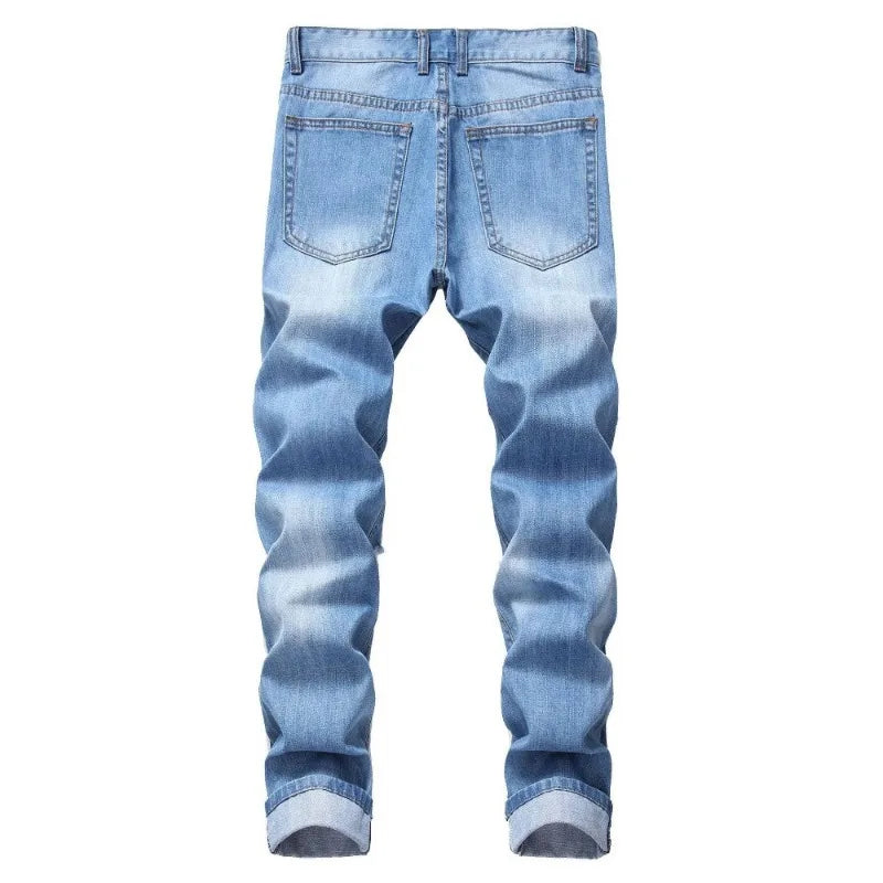 Pantalon pour homme coupe slim, déchiré