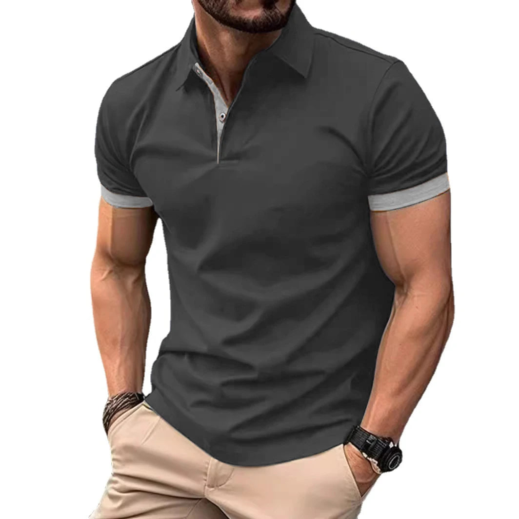 T-shirts Polo pour hommes, streetwear, casual, tops à col à revers