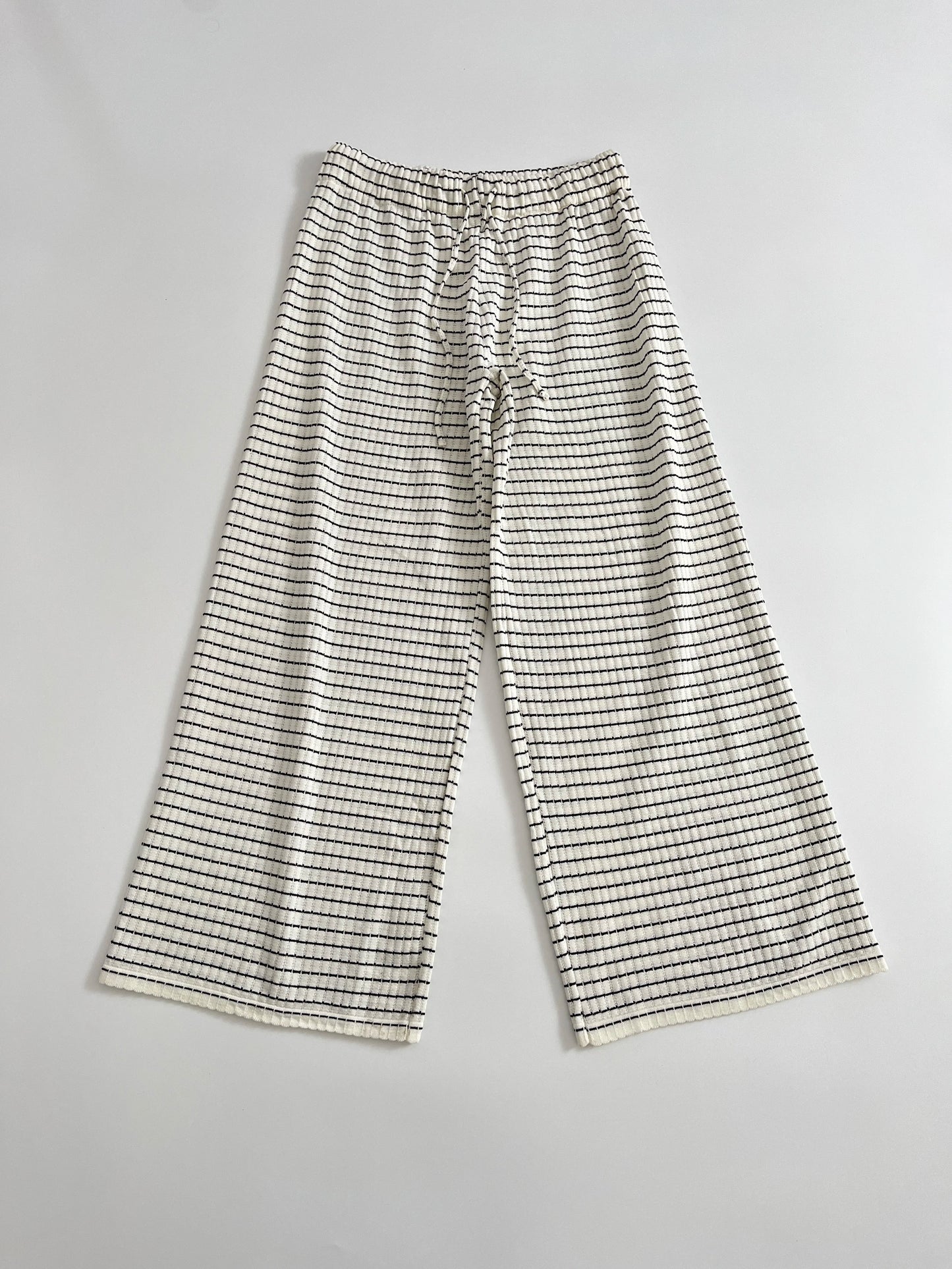 Vêtements pour femmes, nouvelle collection pantalon en tricot à rayures texturé
