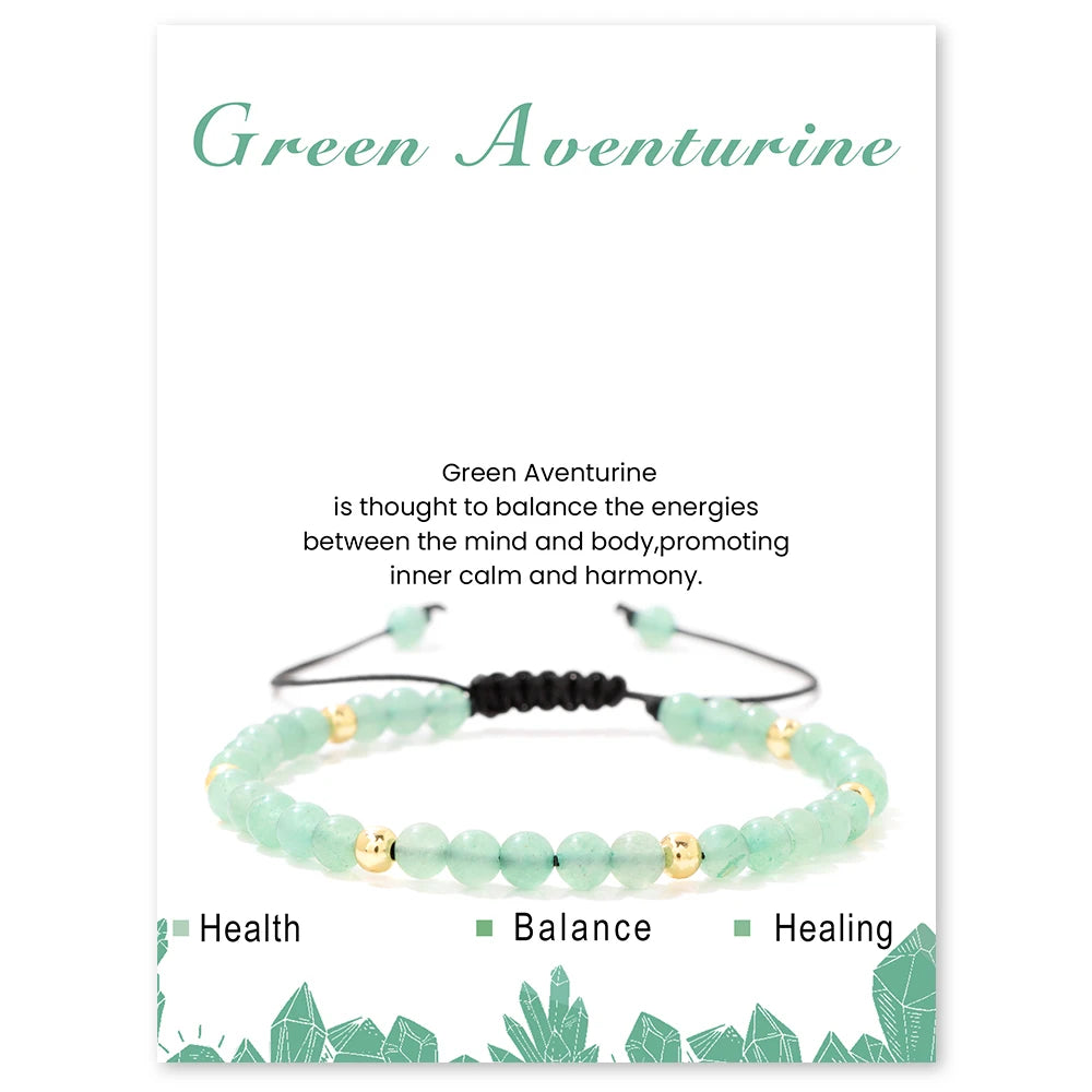 Bracelets tressés en grenat de 4 mm pour femmes et hommes en pierres naturelles
