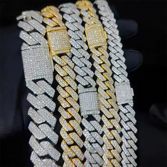 chaîne Miami en diamant épais pour hommes et femmes, ICE