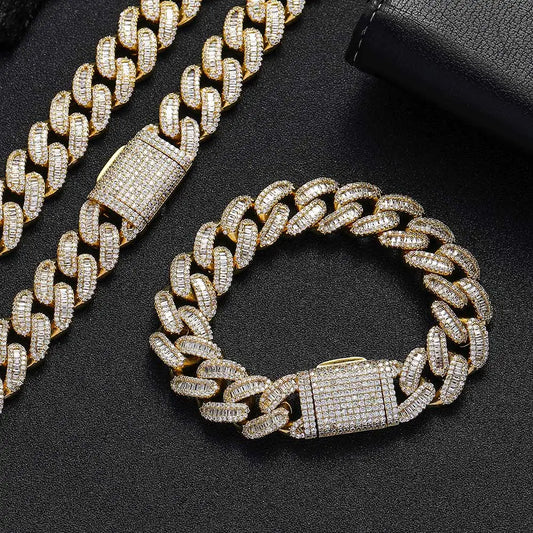 Chaîne et bracelet ornée de pierres en diamant Mixte