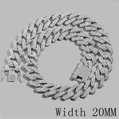 Collier et bracelet en chaîne cubaine en diamants pour hommes et femmes