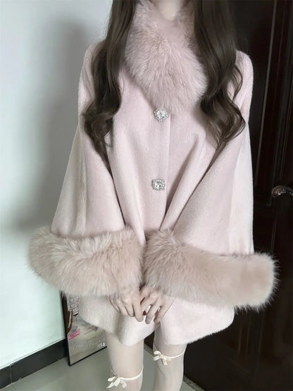 Manteau en laine pour femmes Famille Style Riche