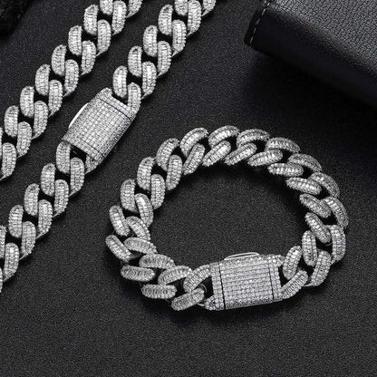 Chaîne et bracelet ornée de pierres en diamant Mixte