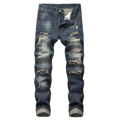 Pantalon pour homme coupe slim, déchiré