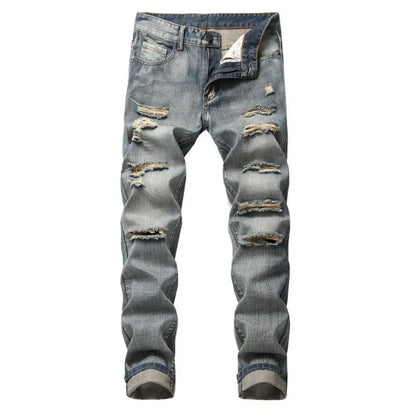 Pantalon pour homme coupe slim, déchiré