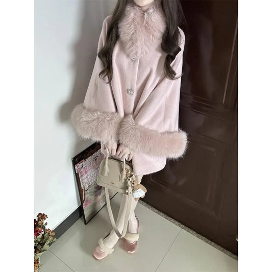Manteau en laine pour femmes Famille Style Riche