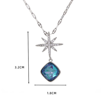 Collier en cristal avec pendentif en forme de cœur, bijou en acier inoxydable pour femmes