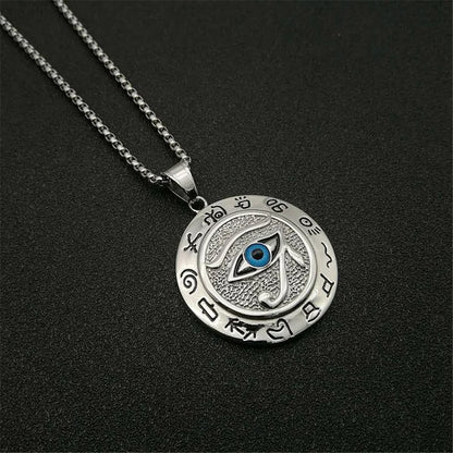 Pendentifs de l'Égypte Ancienne  en forme d'Œil d'Horus pour femmes et hommes en acier inoxydable couleur or