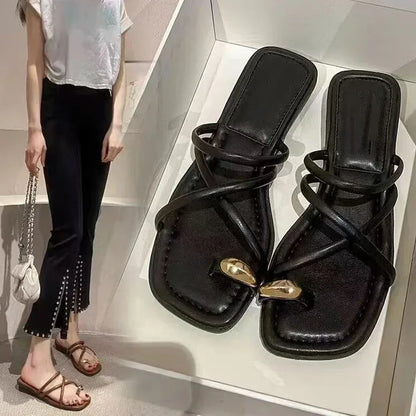 Sandales à lanières croisées élégantes, confortables pour femmes