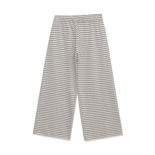 Vêtements pour femmes, nouvelle collection pantalon en tricot à rayures texturé
