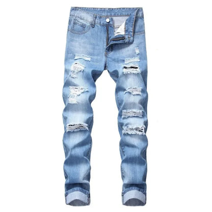 Pantalon pour homme coupe slim, déchiré