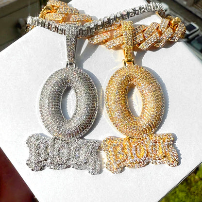 Chaîne/pendentif Lettre O Block HOMME