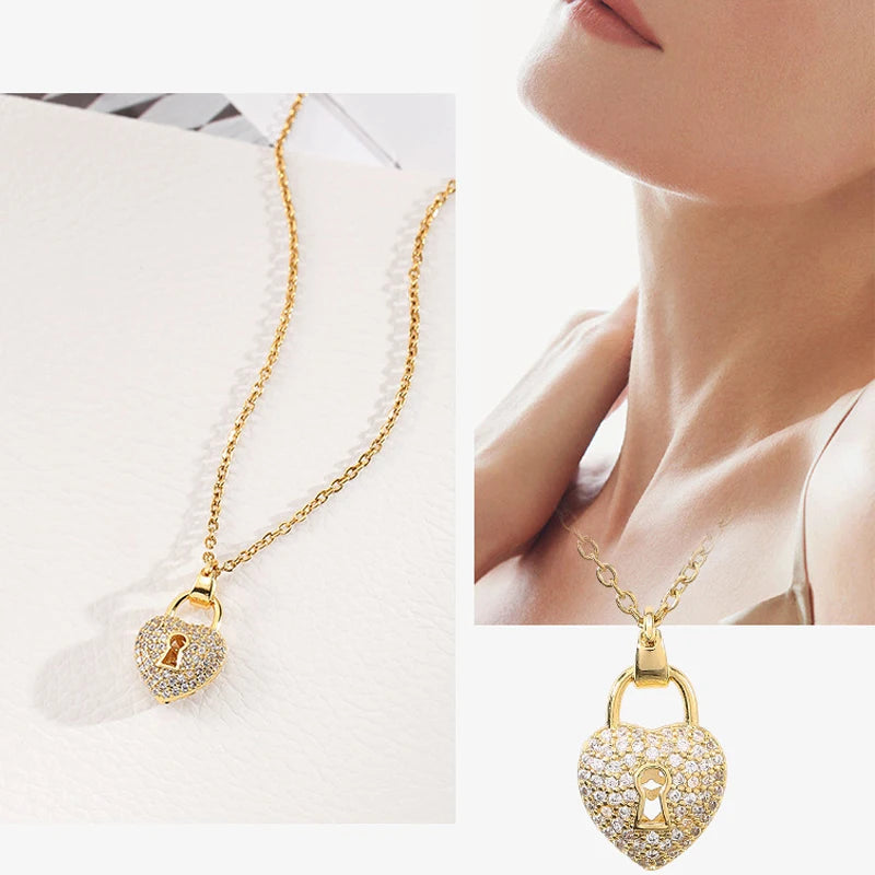 Collier pour filles avec pendentif en forme de cœur-pêche