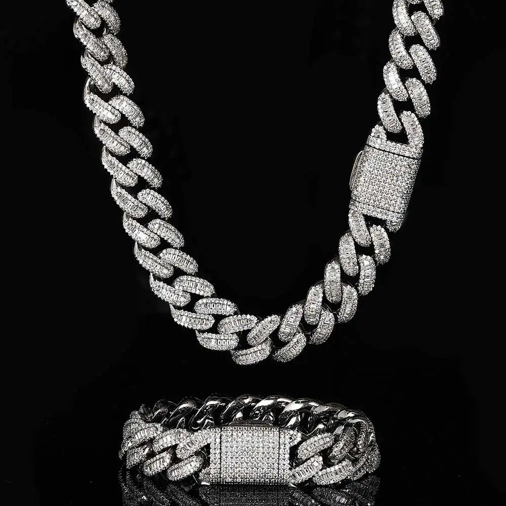 Chaîne et bracelet ornée de pierres en diamant Mixte