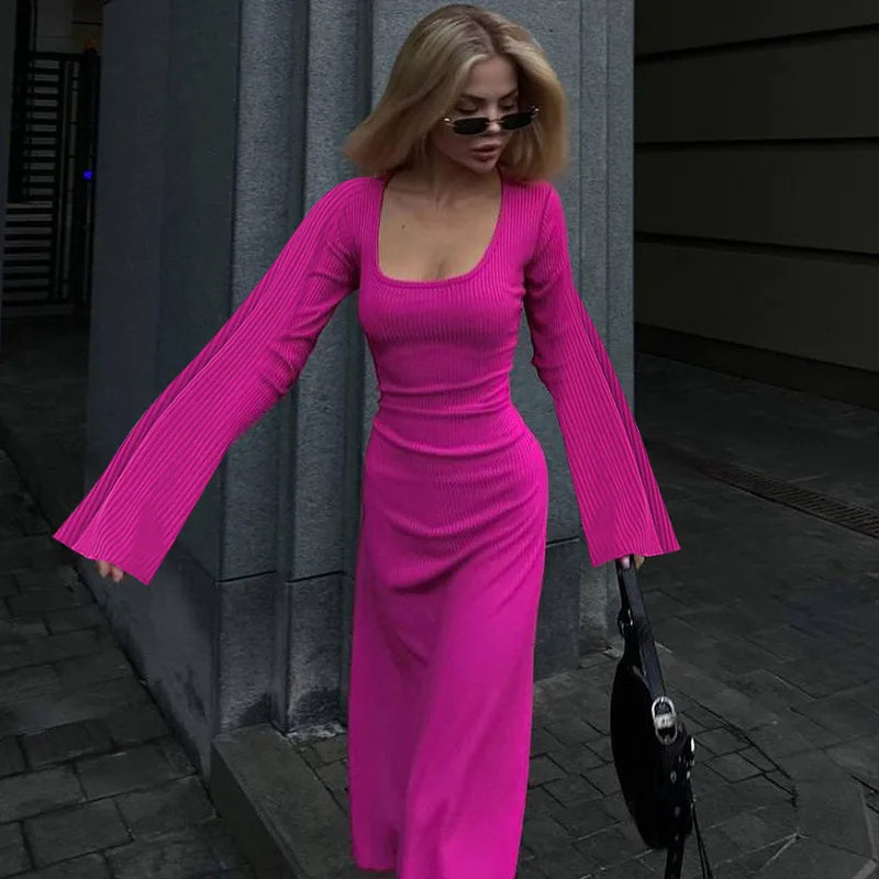 Robe longue à manches longues pour femmes